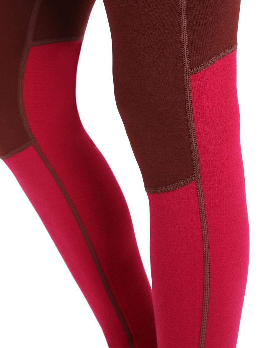 Base Layers Icebreaker Merino 260 ZoneKnit™ Leggings Femme Rose | FR 1891HAPK